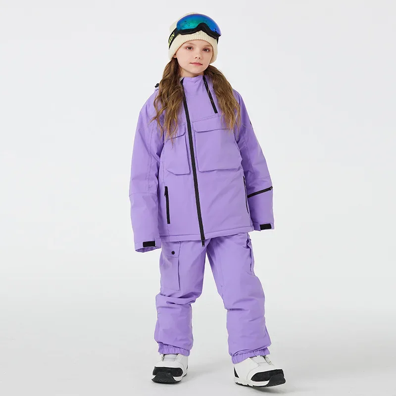 

Winter Children Snow Clothes Sets Windproof Waterproof Kids Boys Girls Outdoor Sports Warm Breathable Coats Pants Sets Ski Suits