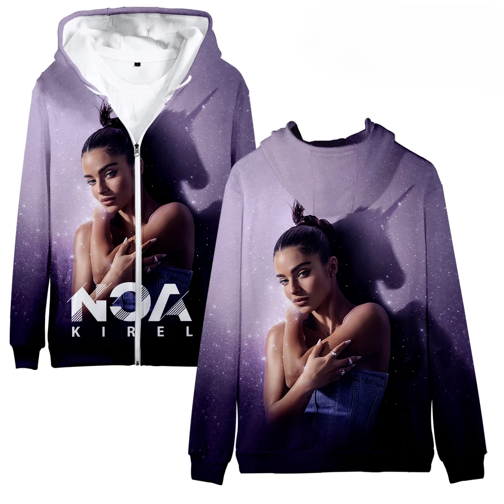 Singer Noa Kirel 3D Print Zip Up Women/Men Hoodie Sweatshirt Harajuku Streetwear Hip Hop Zipper Hooded Jacket Casual Sportswear