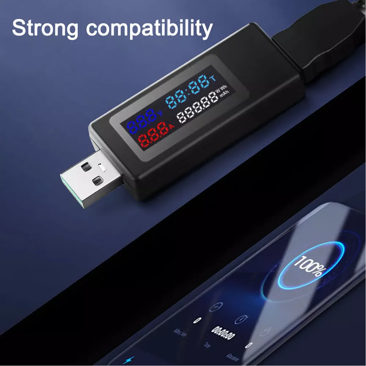 10PCS USB Charging Tester KWS-V30: Advanced Real-Time Monitoring of Current, Voltage, and Capacity for All Phone Chargers