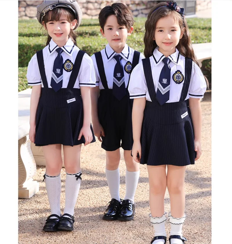 Kindergarten uniform, primary school student spring and summer school uniform set