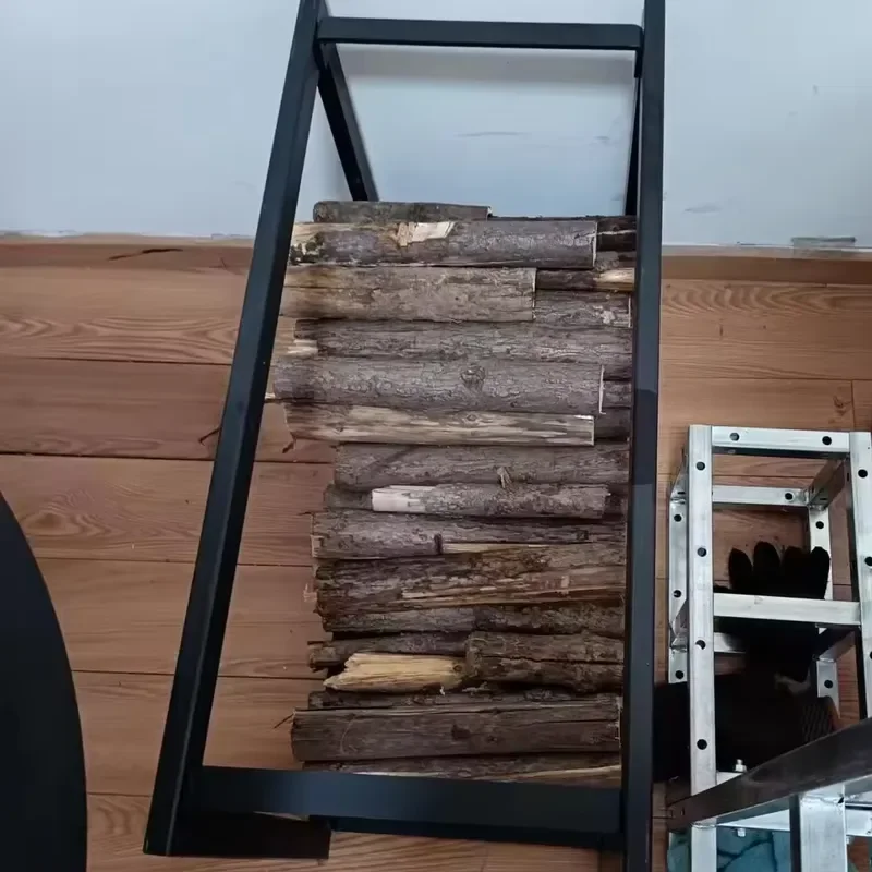 Decorative Firewood Shelf Log Rack Wood Storage for Indoor Fireplace