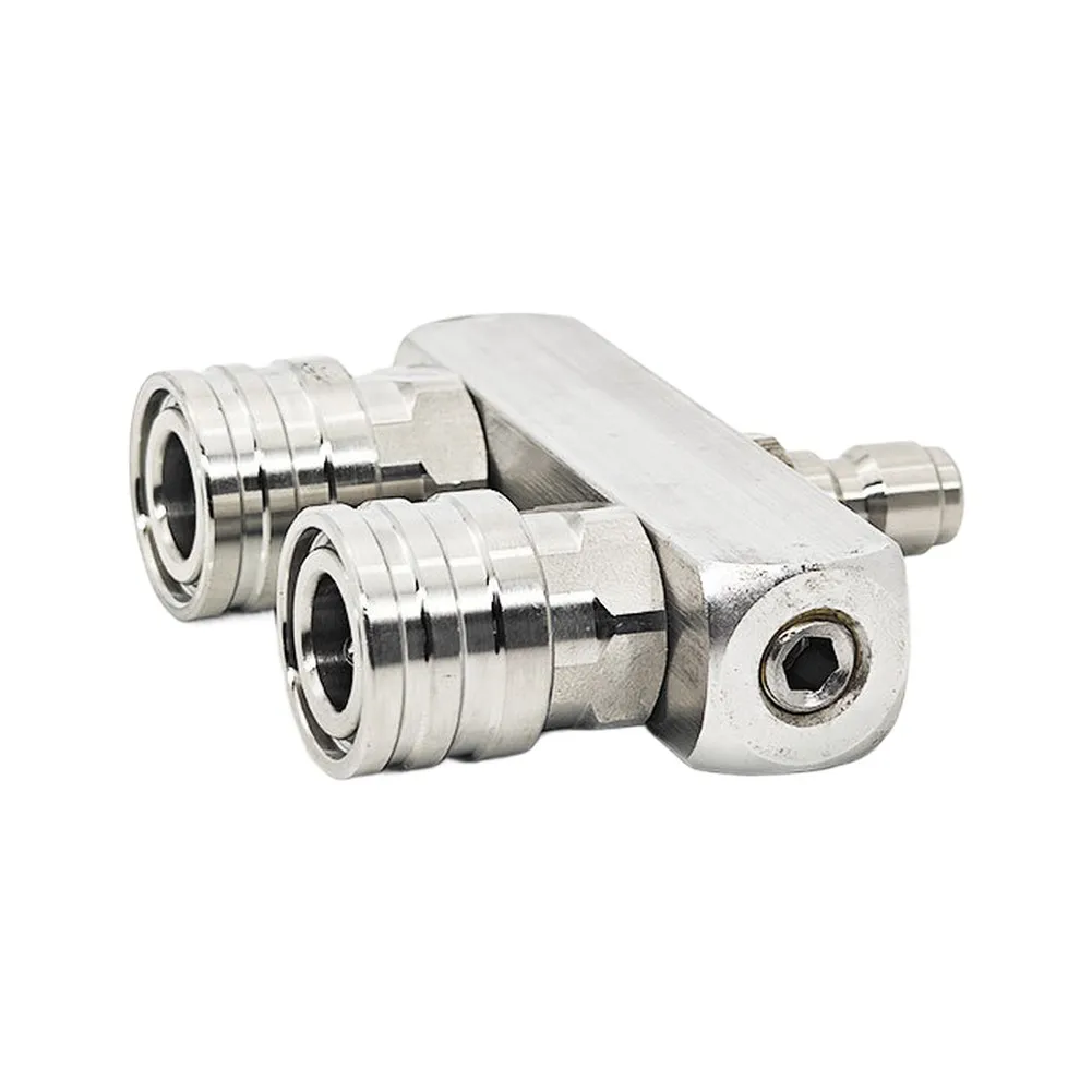 High Pressure Washer Dual Nozzle Adapter 2 in 1 1/4 inch Quick Connector Aluminum for Roof Car and Sidewalk Clean