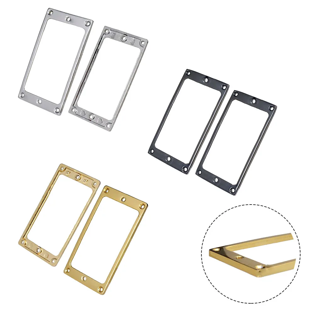 Stylish Metal Electric Guitar Humbucker Pickup Surround Frame Mounting Ring Pack of 2 Available Colors Silver Black Gold