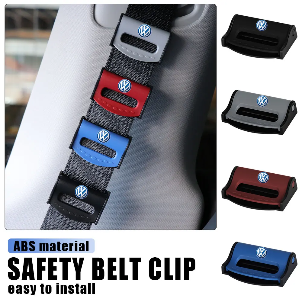 2PC Adjustable Car Safety Seat Belts Holder Stopper Buckle Clamp Car Seat Belt Fixing Clips For Volkswagen VW R Racing Rline