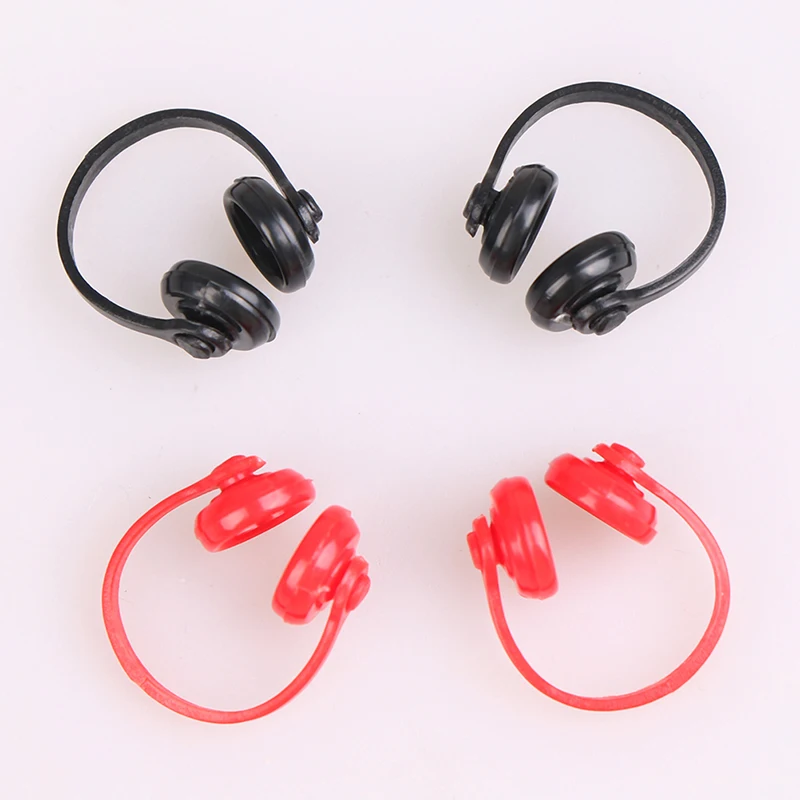 2 ชิ้น 1/12 Dollhouse Miniatures พลาสติกหูฟังหูฟังตุ๊กตา House Decor ประณีตรายละเอียดหูฟังไร้สายหูฟังรุ่น