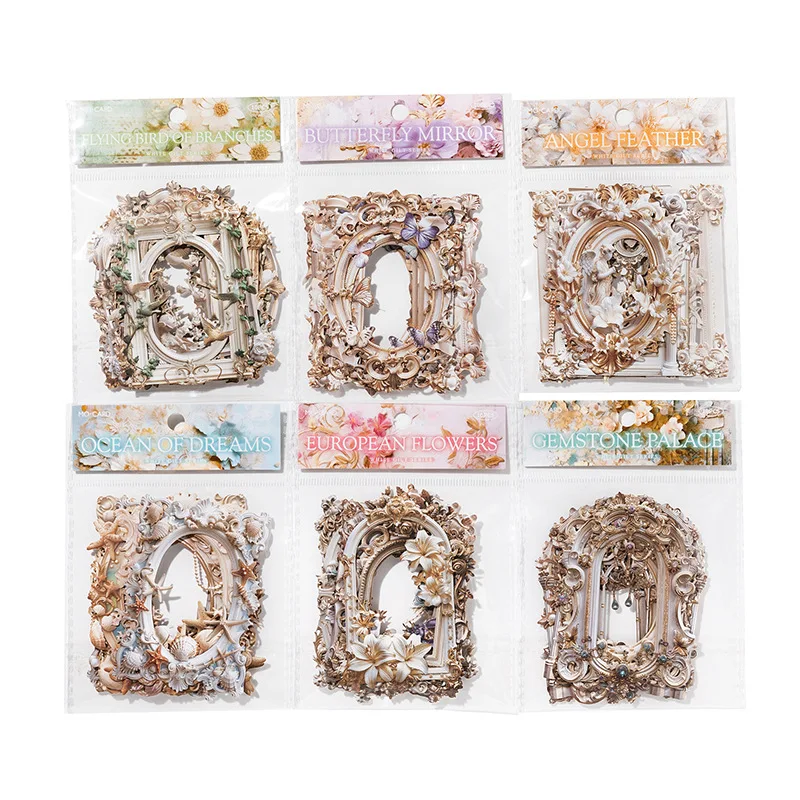 10 pcs 3D Style Hollow frame card material paper Decorative Diary handmade DIY Scrapbooking accessories Junk Journal Supplies