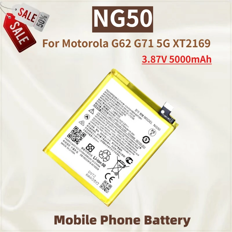 

High Quality NG50 Mobile Phone Battery 3.87V 5000mAh For Motorola G62 G71 5G XT2169 Brand New Replacement Battery