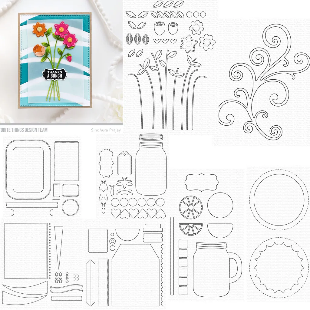 Flowers Jar Metal Cutting Dies DIY Scrapbooking Card Paper Craft Mould Embossing Handmade Album Stamp 2023 Spring New Arrival