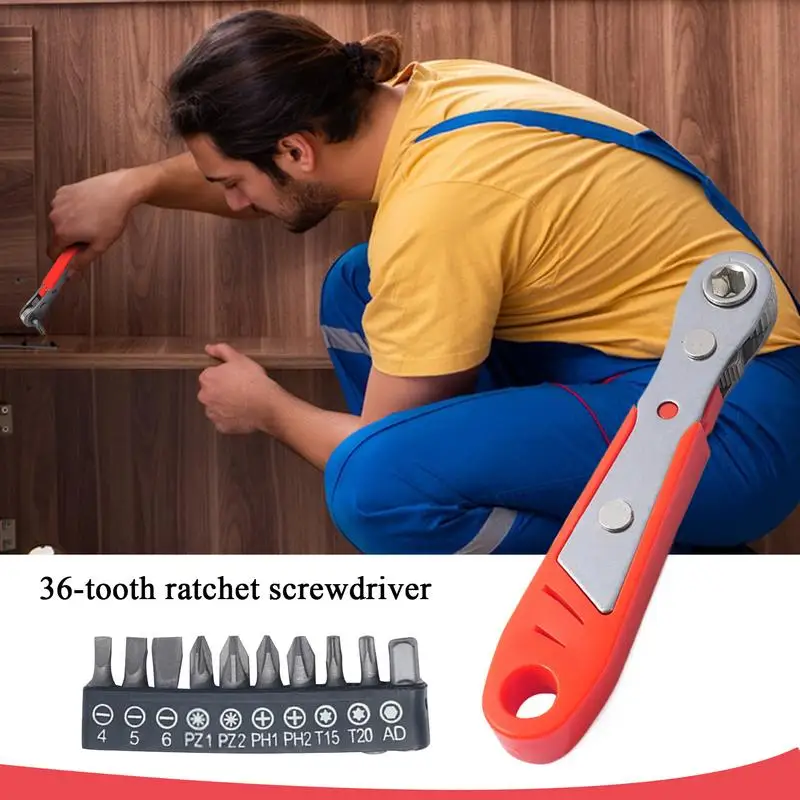 

Ratchet Screwdriver For Tight Spaces Multipurpose 36-Tooth Ratchet Wrench User Friendly Hand Tools High-Strength Ratchet