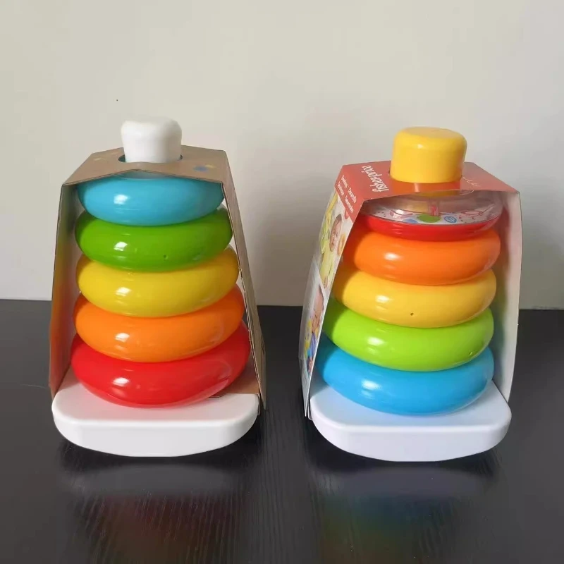 Stack Up Nesting Rainbow Tower Ring Learning Brilliant Basics Rock-a-Stack Rattle 0-36 Month Baby Educational toy
