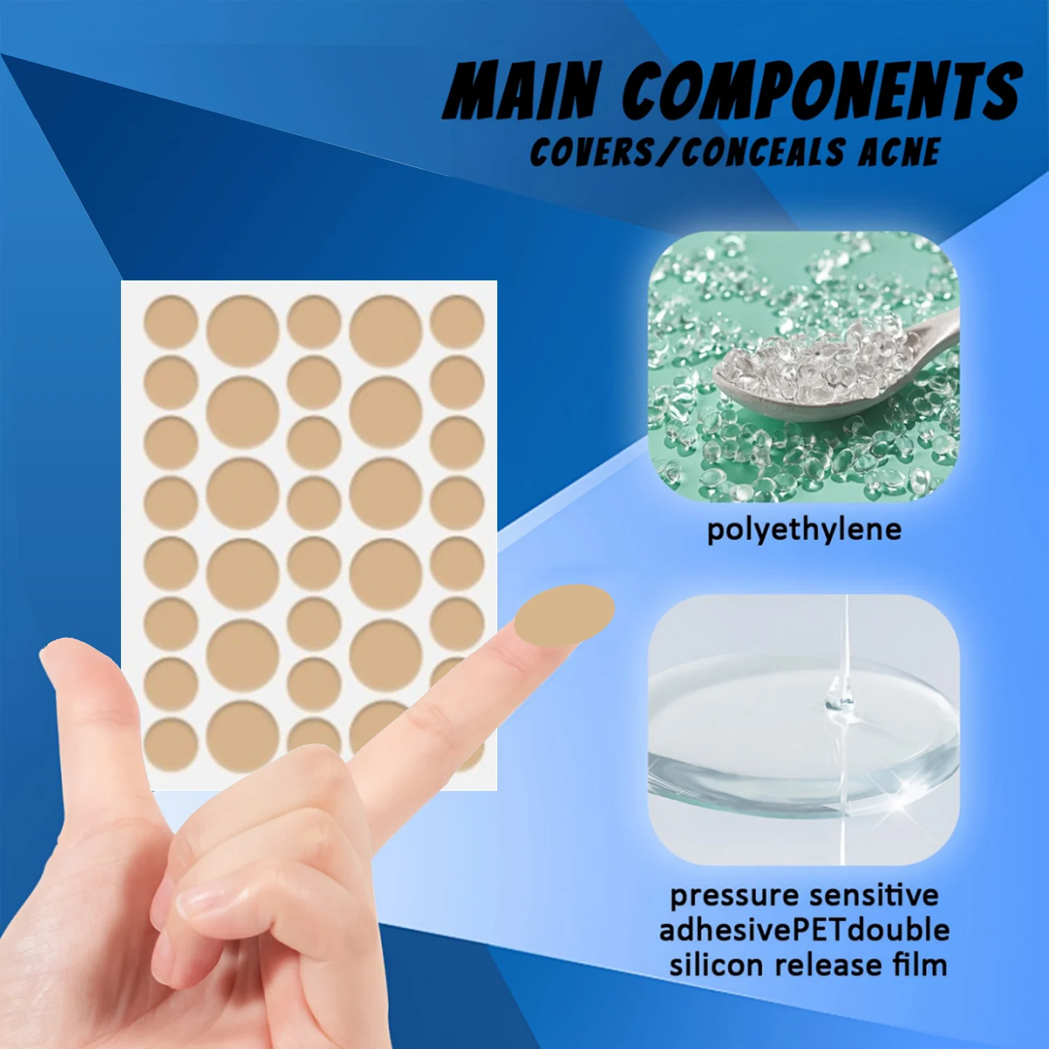 360PCS Tea Tree Oil Acne Patches Soothing Repair Invisible Spot Treatment，Light beige—suitable for everyone