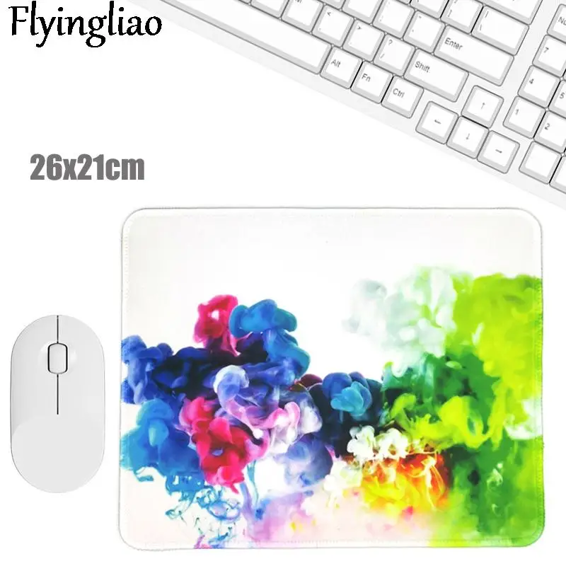 Colorful smoke 3mm Mouse Pad Small Cute Girl Cartoon Game Ins Computer Office Oversized Thickened Table Mat