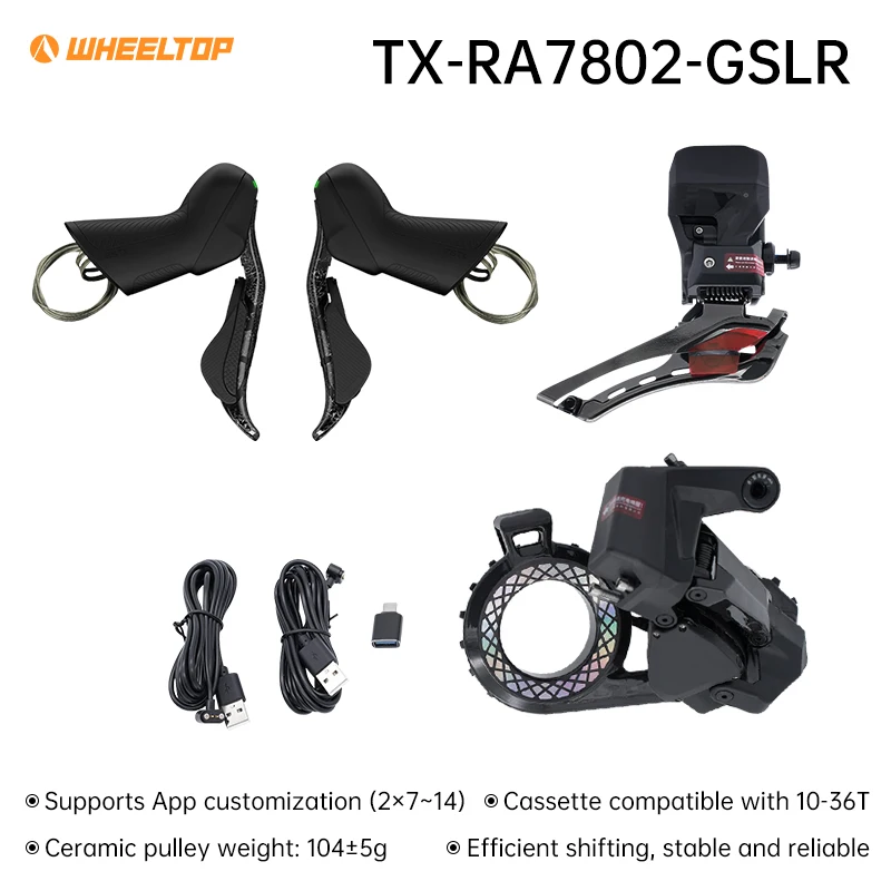 

Wheeltop EDS TX RA7802 Mechanical Brake Carbon Fiber Kit 2*7-14 Speed 10-36T Wireless Kit Rim Brake Road Bike Groupset