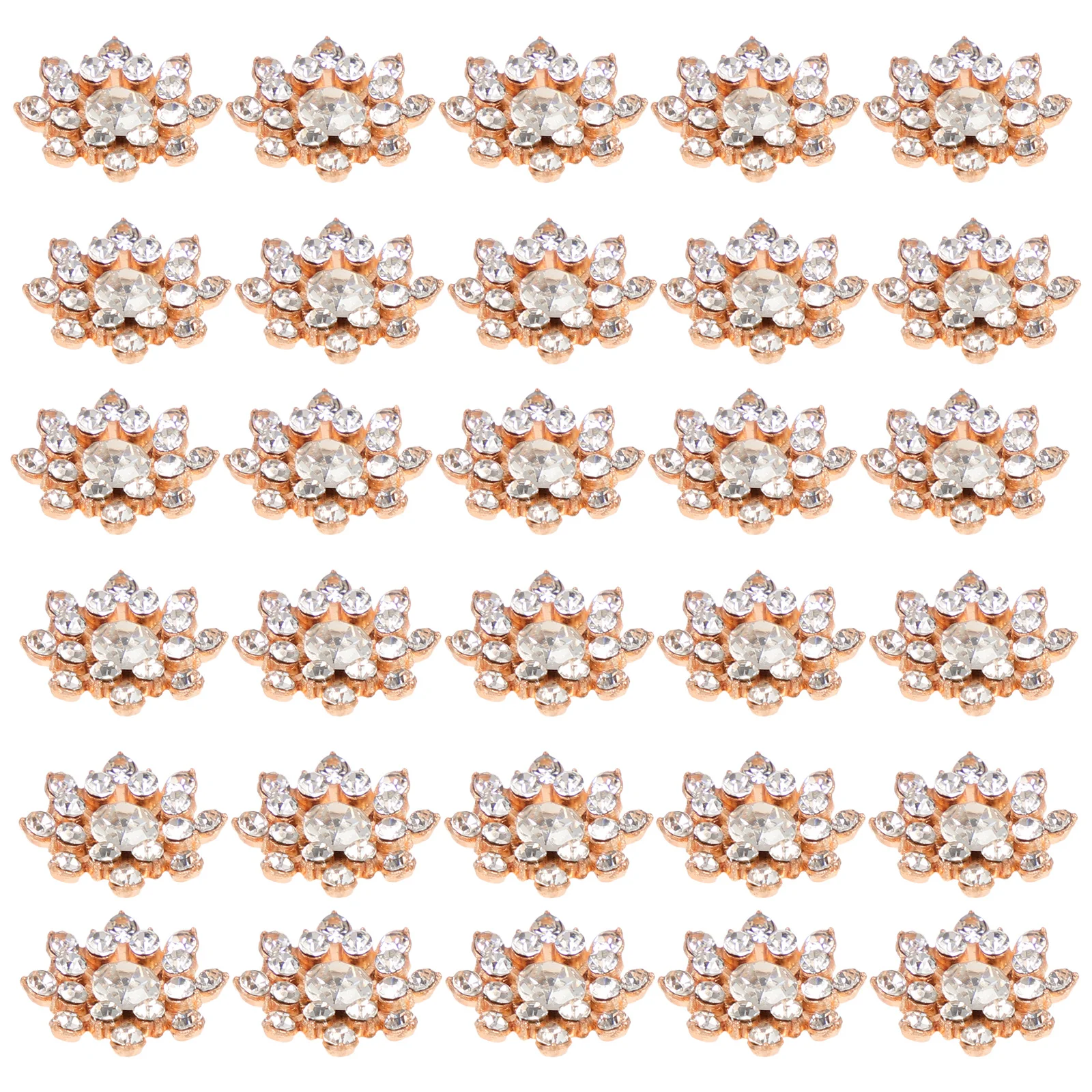 

30Pcs Decorative Snowflake Rhinestone Buttons Premium Metal DIY Sewing Buttons Clothing Adornments for Crafts Wedding Dress