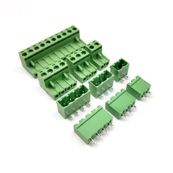 5pcs 5.08mm Pitch PCB Screw Terminal Block Connector Closed PlUG-IN Plug Socket 2EDG 2P 3P 4P 5P 6P 7P 8P 9P 10P 12P