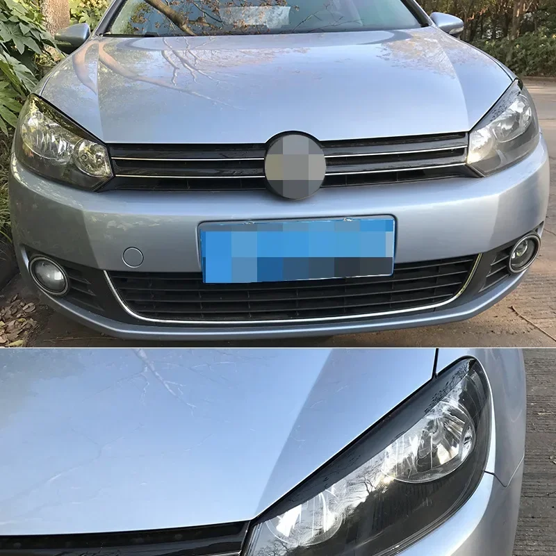 1 Pair Car Headlamp Brow For VW Golf 6 2009-2012 Headlight Header Sticker Exterior Modification