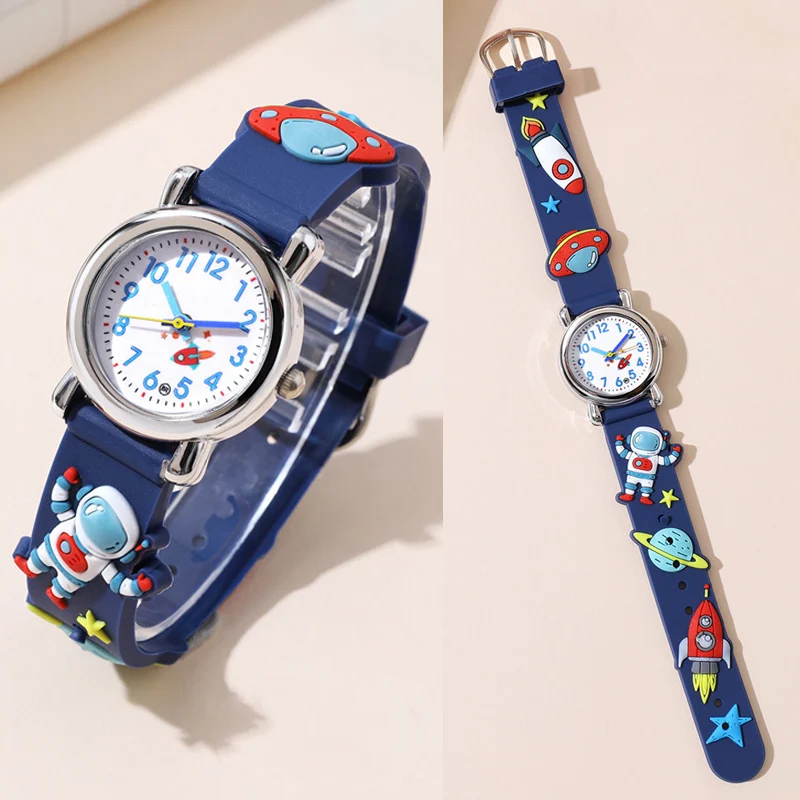 NEW 3D Pattern Kids Watch Astronaut Pattern Series Children's Watch Silicone Strap Cute Boys and Girls Student Gift Wristwatch