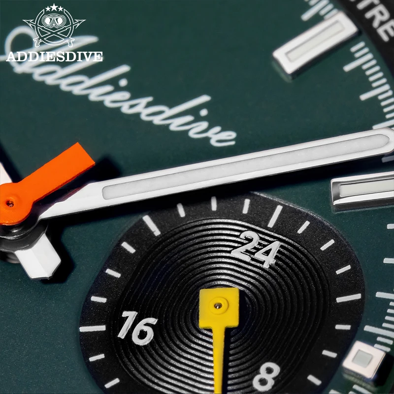 ADDIESDIVE nuevo reloj cronógrafo VK64 de 38mm para hombre 10Bar resistente al agua AD2529 BGW9 reloj de cuarzo de caucho fluorocarbono superluminoso