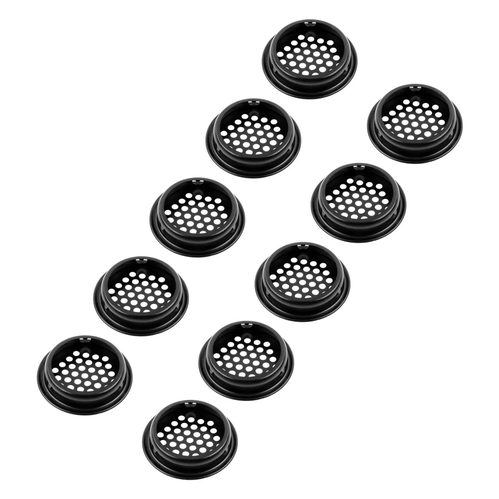 Decorative Cabinets Air Vent Holes Holes Concert Halls Shoe Cabinets Soffit Mesh Vents Stainless Steel. 10Pcs Bathrooms Black.