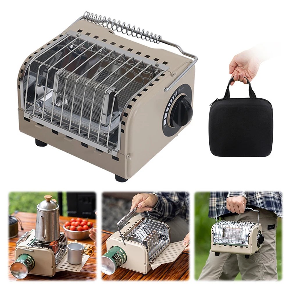 1200W Mini Camping Heater Rapid Heating Card Type Furnace Heater Portable Gas Stove for Outdoor Camping Hiking