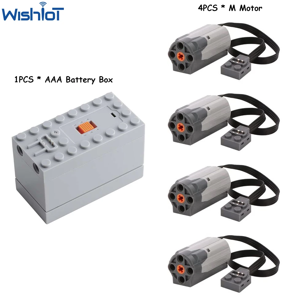 5PCS Power Functions Set 88000 AAA Battery Box 8883 M Motor Technical Parts MOC Train Car compatible with legoeds Building Block