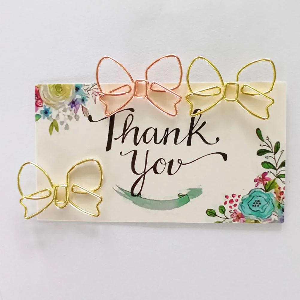 

30Pcs Bowknot Paper Clips Cute Cartoon Design Metal Clips for School Office Home Document Organizing Scrapbooking Planner