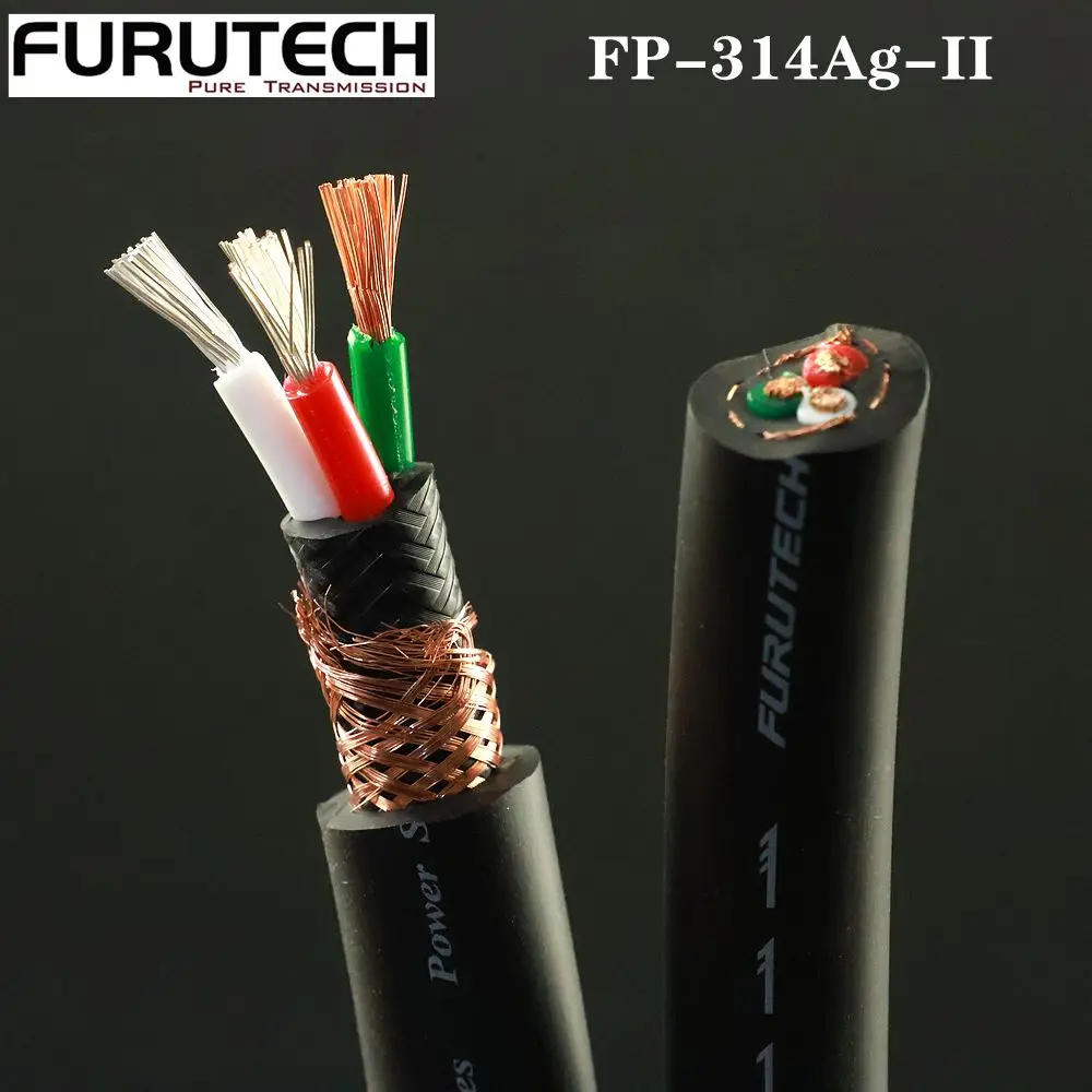 FURUTECH FP-314Ag-II α-OFC Silver Plated 3-Core Power Cable Bulk Wire HiFi Audiophile AC Mains Wire DIY Audio