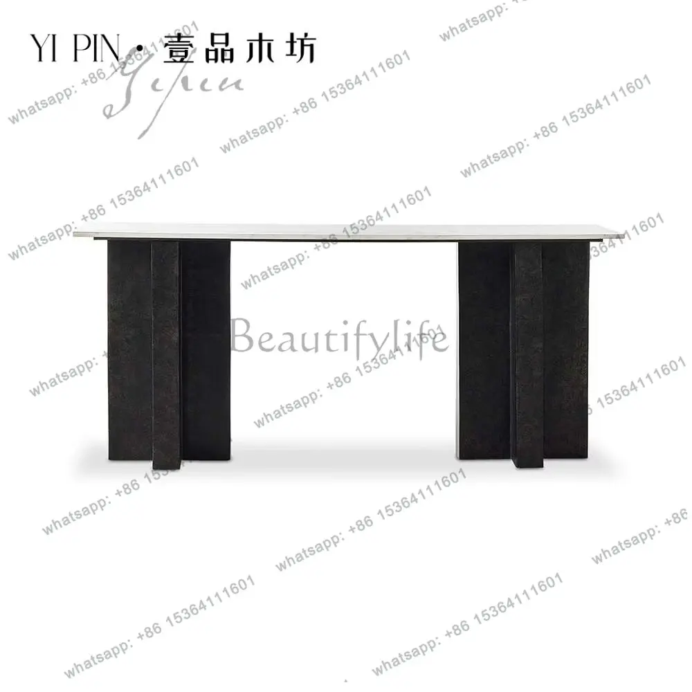 Solid wood entrance table household living room minimalist wall entrance table strip case storage table