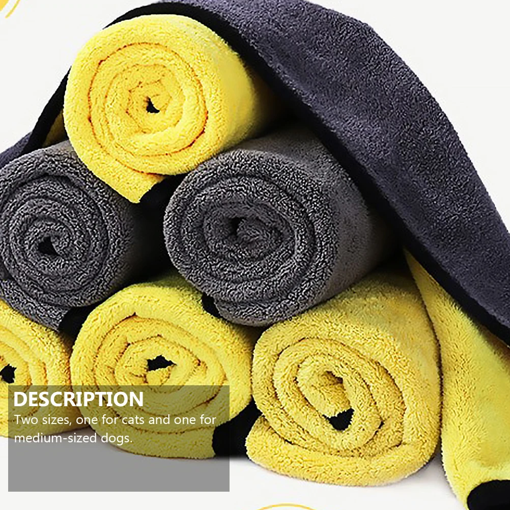 

2pcs Water absorbing Bath Towel for Pets Skin friendly Drying Large Size Pet Bath Supplies Multi function for Cats