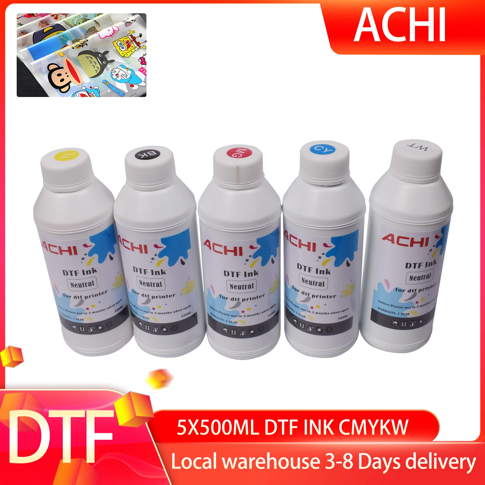 

500ML DTF INK For DTF Film Direct Transfer Film Heat Transfer for Epson Printer Ink R1390 L1800 L800 L805 XP600 A3 DTF Printer