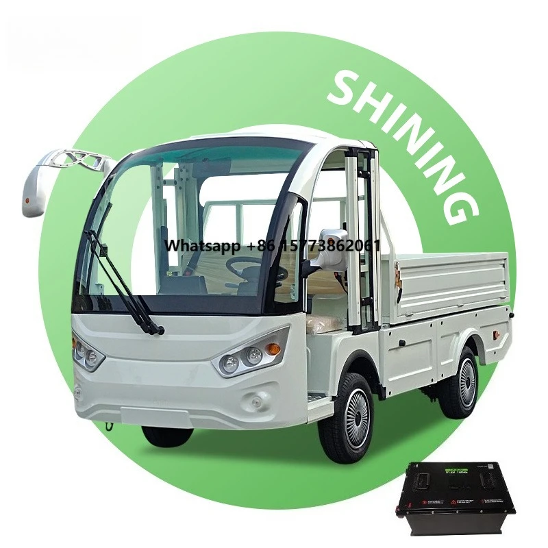 Mini Camioneta Eléctrica de Techo Abierto, Motor de CA de 48V/5Kw, 2 Asientos, Nueva Camioneta de Carga con Cámara Trasera