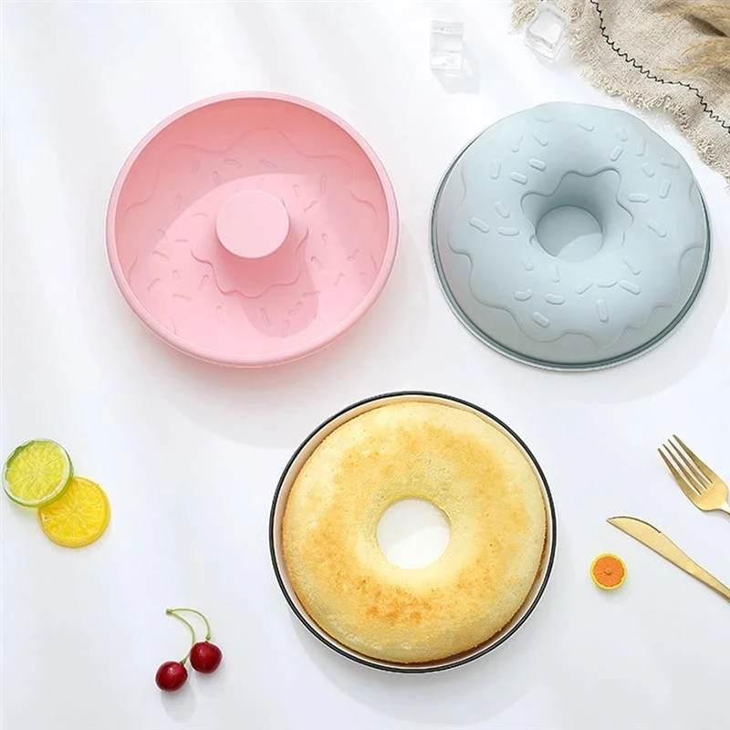 Air Fryer Baking Pan Doughnut Mold DIY Silicone Baking Mold Donut Casting Kitchen Tray Temperature Resistant Non-Stick Supplies