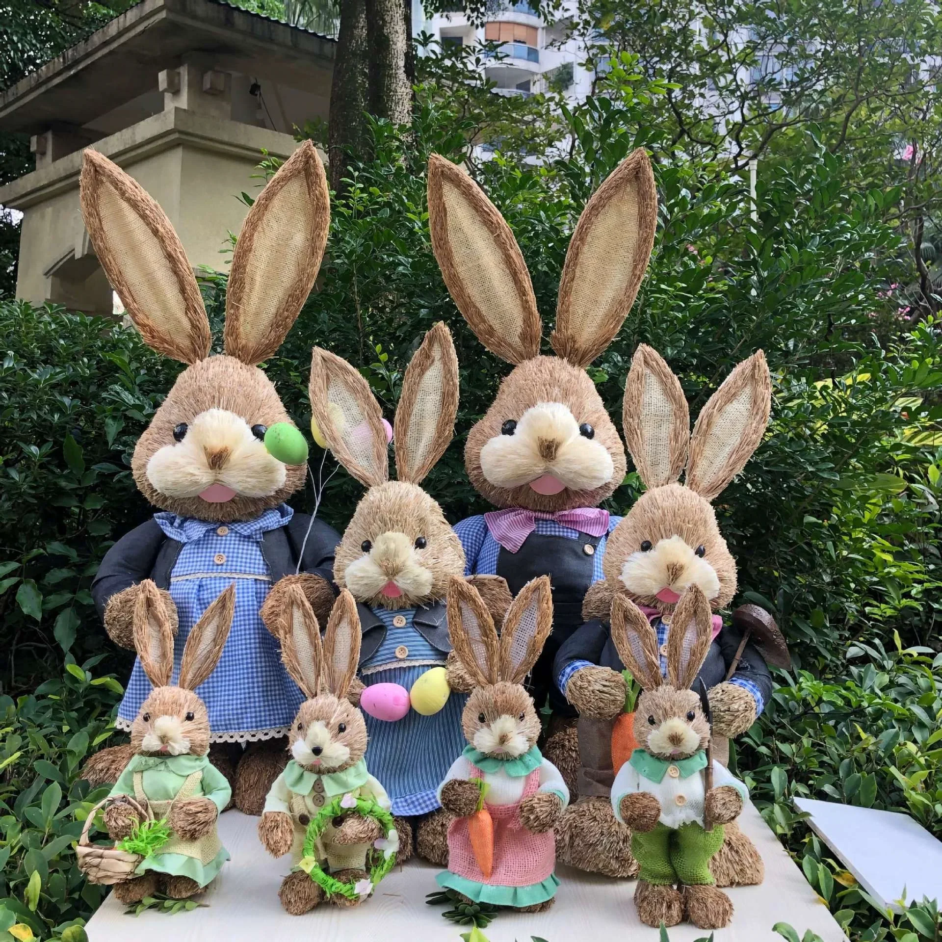 Osterhase Strohfigur Dekoration 35 cm Osterhalm Osterhase Figur Hausgarten Hochzeit Party Dekoration