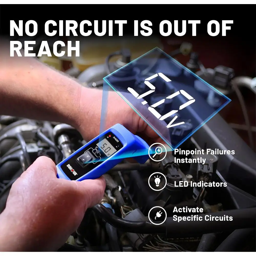 Power Circuit Tester Automotive 45° Swivel Relay Battery Circuit Diagnostics Age Tester Multimeter Relay Tester Short Circuit In