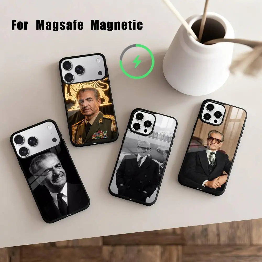 

M-Mohammad Reza P-Pahlavi Iran Phone Case For iPhone17,16,15,14,13,12,11 Plus,For Magnetic Wireless Charge Cover