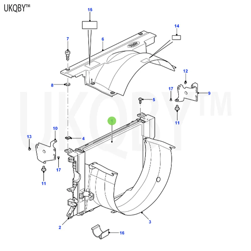 La nd Ro ve r De fe nd er 2007 model PCC001020 radiator - cooling system