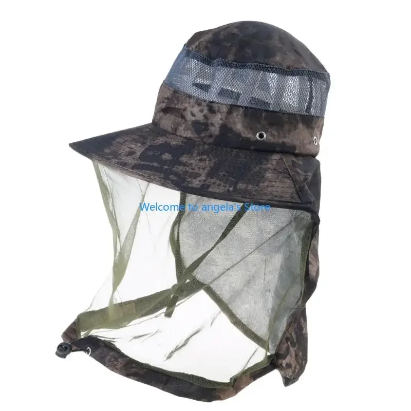 X4YC UPF50+ Breathable Bugs Guard Fishing Hat Adjustable Head Net For Men Summer Gardening Beekeeping Trip