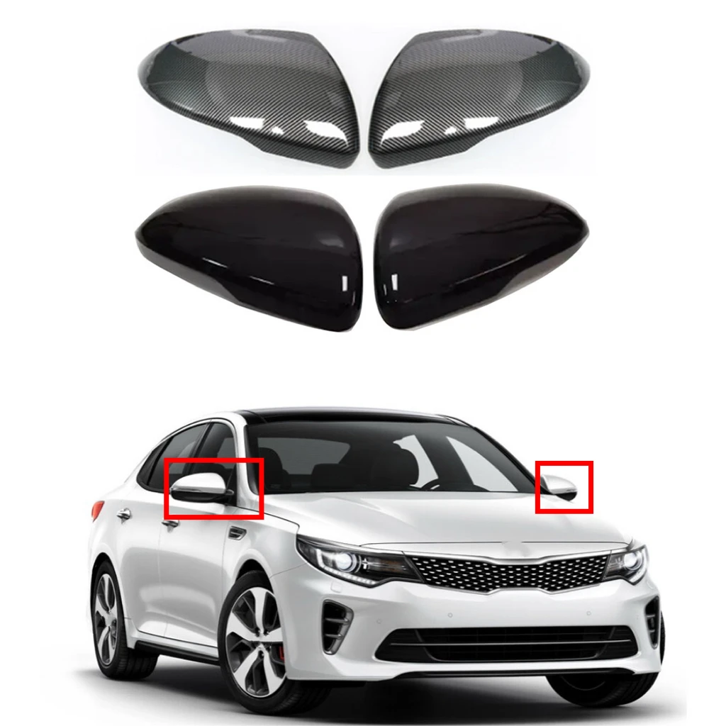 Car Rearview Side Mirror Cover Fit For KIA K5 Optima 2016 2017 2018 2019 Wing Cap Sticker Rear View Case Trim Carbon Fiber