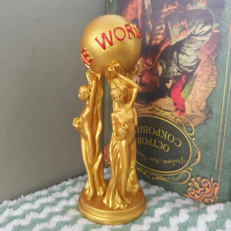 

The World Is Yours Statue Resin Champion Trophy Sculpture Home Decor Birthday Graduation Office Desktop Ornament Craft Souvenirs