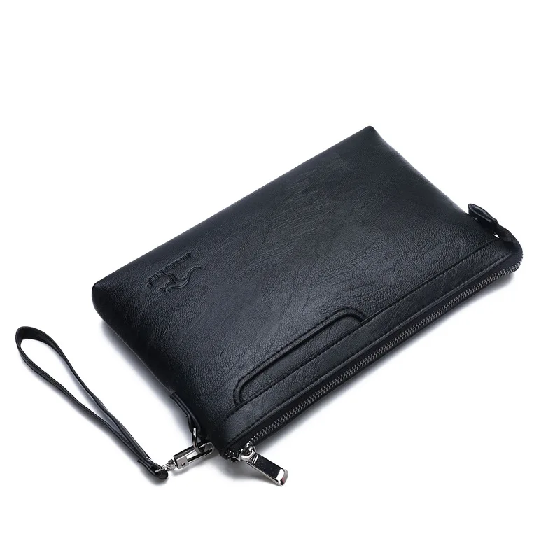 Fashion Brand Design Business Clutch Bag High Quality PU Leather Envelope Bags Casual Travel Men\'s Wallet Cell Phone Pocket