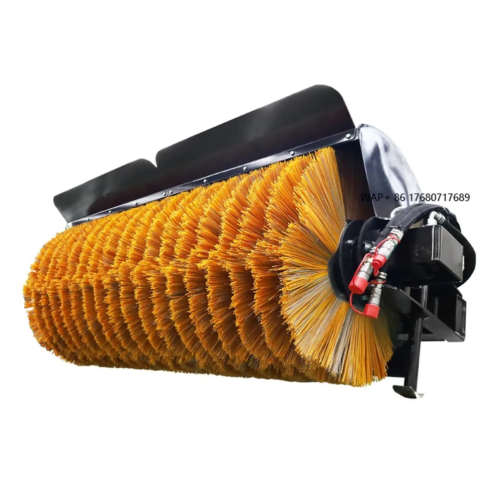 Fast Delivery Mini Skid Steer Loader Sweeper Angle Broom Road Snow Removal