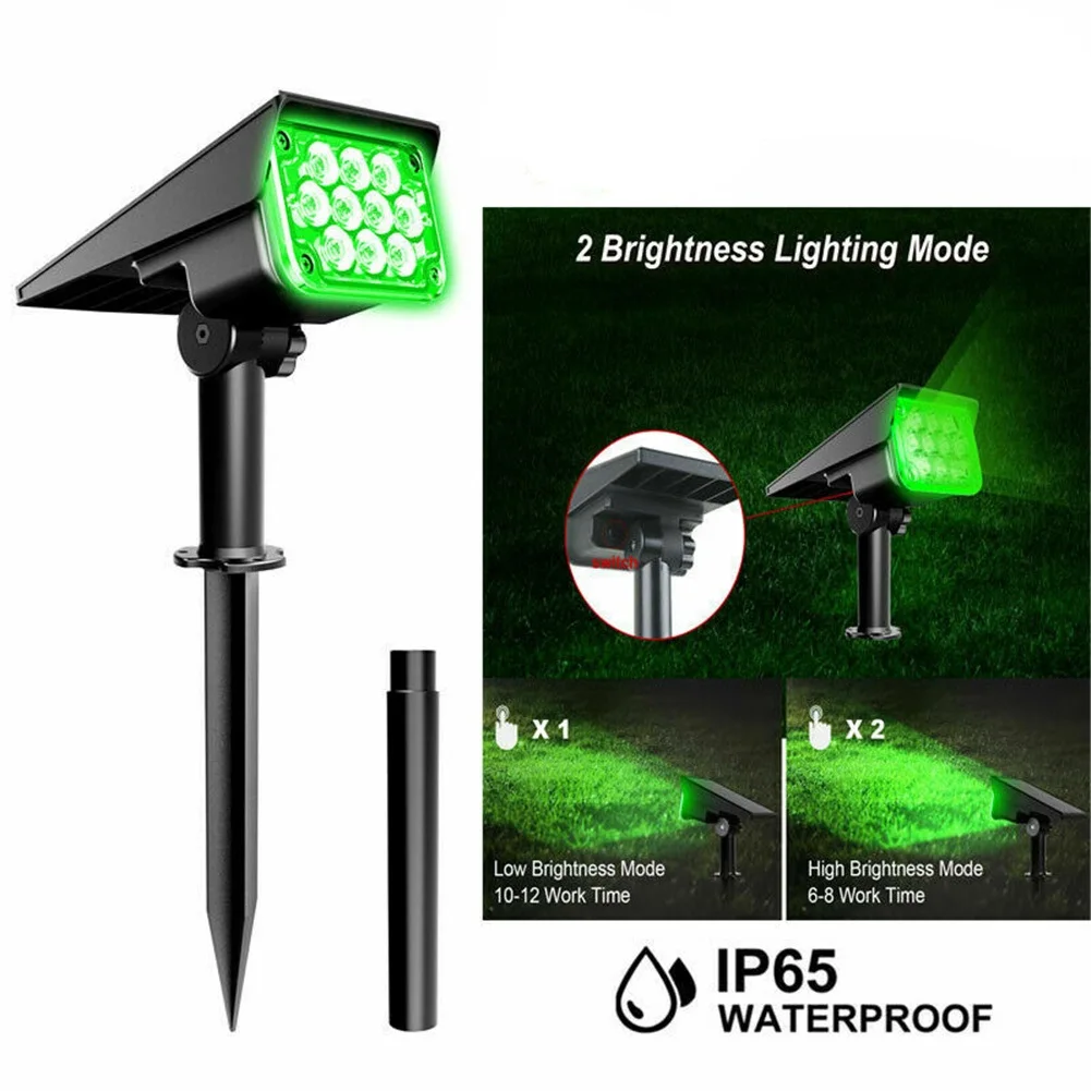 Imagem -03 - Impermeável Rotatable Led Solar Spotlight Outdoor Landscape Light Home Garden Wall Lamp 20 Lâmpada Bead Luz Verde