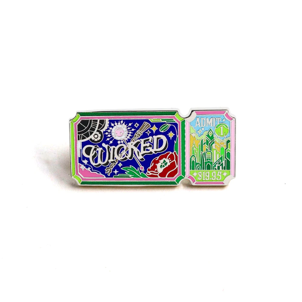 Wicked Broadway Themed Brooch Musical Theater Ticket Pin Bac