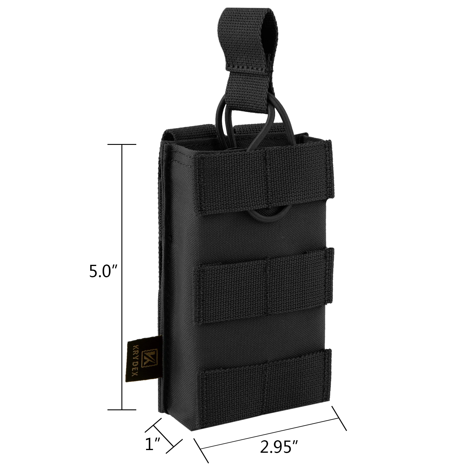 KRYDEX Tactical 556 Mag Pouch Single MOLLE Magazine Carrier Holder Open Top Modular Tool Bags for M4 M14 M16 AR-15 - view 5
