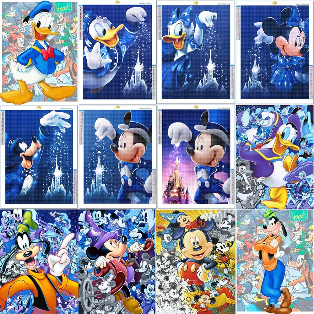 Disney diament malarstwo Cross Stitch Disney Mickey 5D DIY diament haft w pełni z okrągłych Rhinestone obrazu prezent