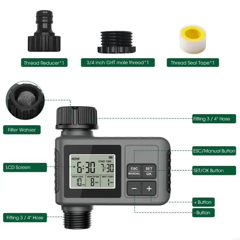 

A0KE Intelligent Garden Garrigation Controller Регулируемые интервалы технологии датчика дождя