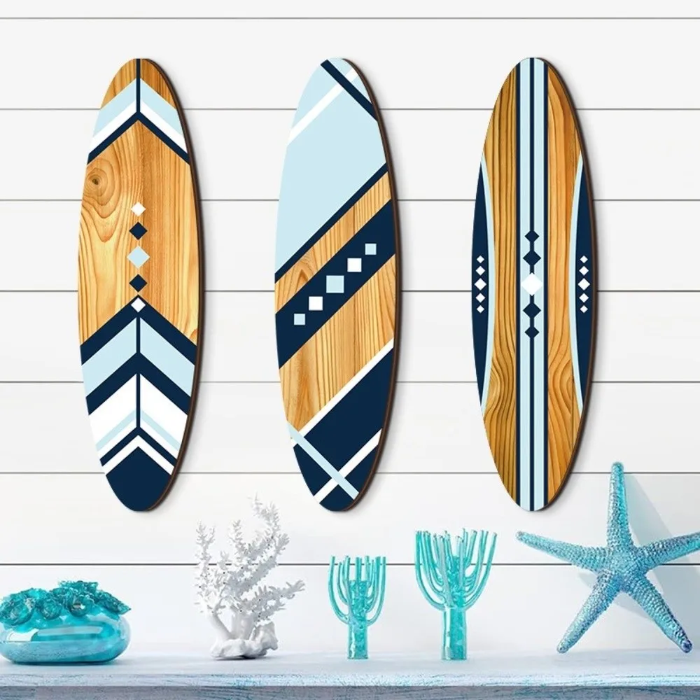 Tropical Surfboard Wall Decor with Hook Hawaiian Theme Wooden Surfboard Sign Nautical Wall Art Surfboard Hanging Ornament