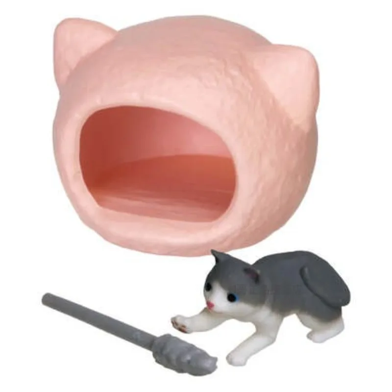 Gashapon Toy Mini Baby Cat Nest House Model Gachapon Table Ornaments