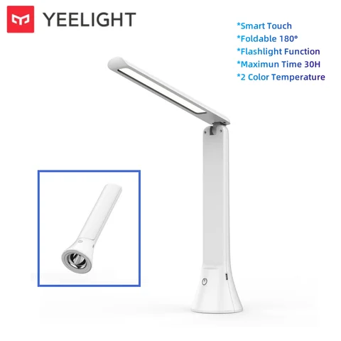YEELIGHT 충전 테이블 램프 LED 손전등 책상 램프 접이식 디밍 2 색 온도 5500K Type-c 충전