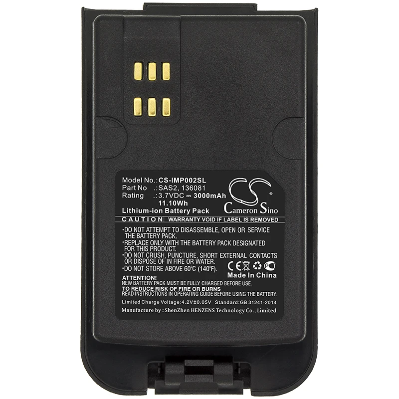 Satellite Phone Li-ionBattery For Inmarsat 136081  SAS2  VKB 56426 702 098 Isatphone 2 Volts 3.7  Capacity 3000mAh